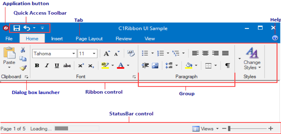 C1Ribbon elements