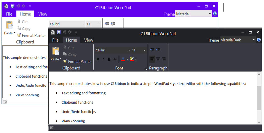 C1Ribbon & New Material Themes