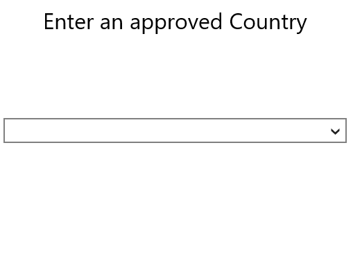 Enter an Approved Country