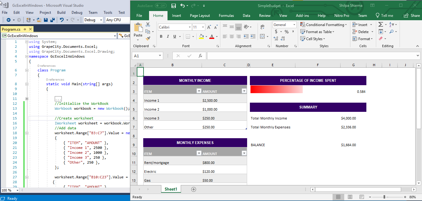 Documents for Excel on Windows 