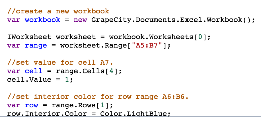 Create a workbook with Documents for Excel API