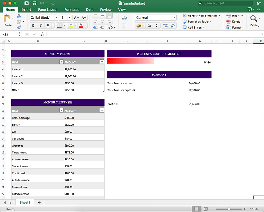 Create an Excel Spreadsheet