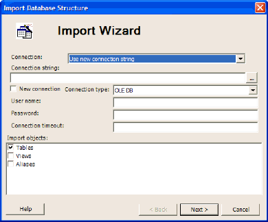 The Import Wizard can connect to any OLE DB data source.