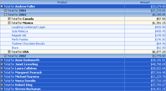 Expanded Grouped Rows in C1WebGrid