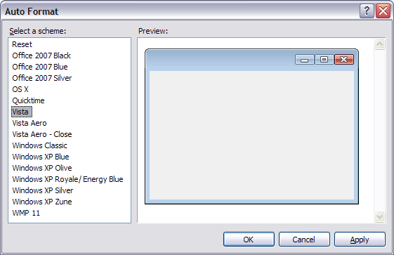 C1WebDialog AutoFormat Settings