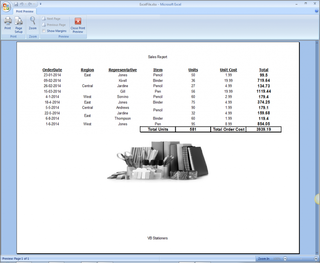 ComponentOne Studio Excel for NET for WinForms PageBreaks