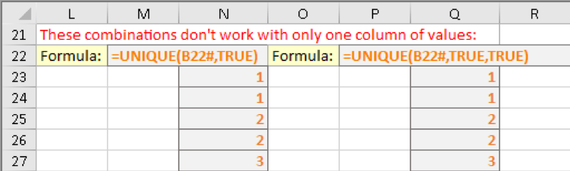 UNIQUE function example 3