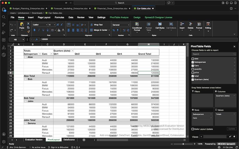 SpreadJS XLSX Editor for VSCode