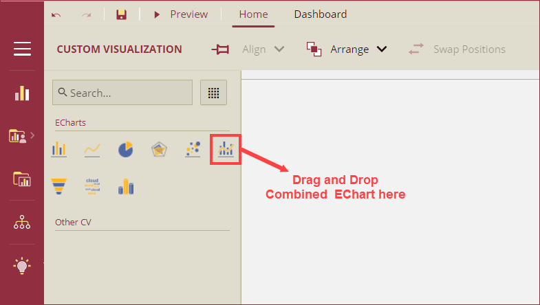 drag and drop combined echart