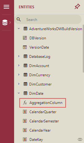 Newly added aggregation column