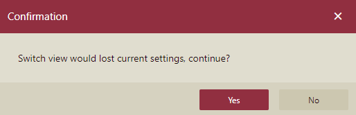 Lose Current Settings Confirmation Message Box 