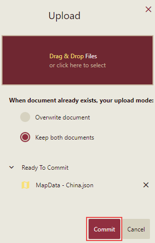 Committing the file transfer action