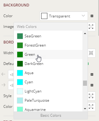 Report - Background Color Property