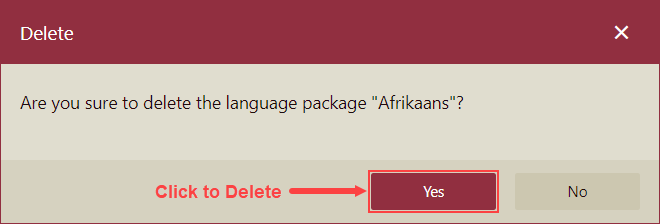 Delete dialog box