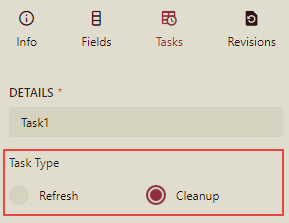 Setting the Task Type to Cleanup
