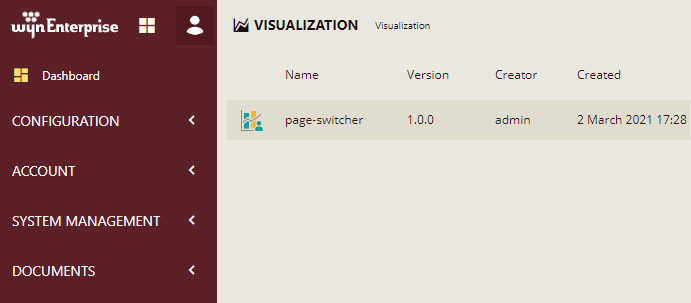 Viewing the uploaded file in the Visualizations page