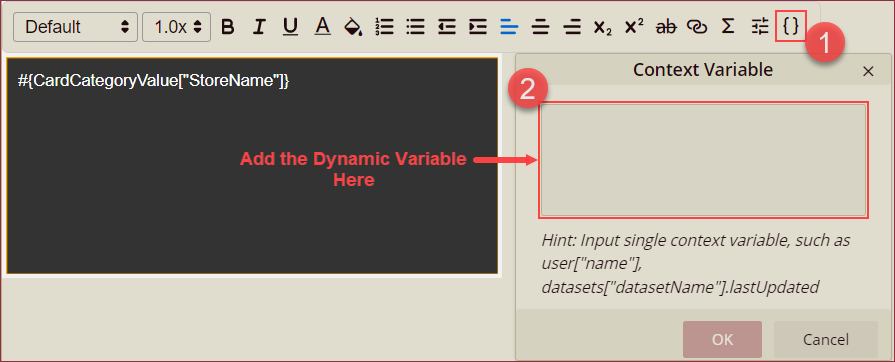 Rich Text for Dynamic Variables in Card Chart
