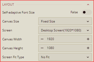 Layout settings in the document settings of dashboards