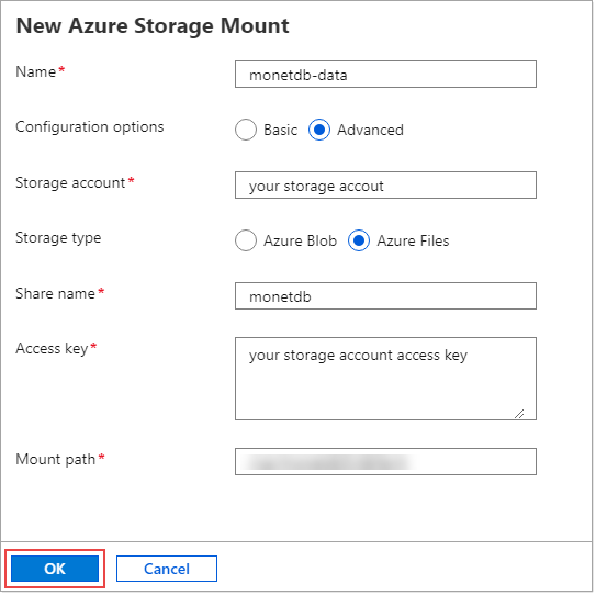 Creating an Azure storage resource and file share