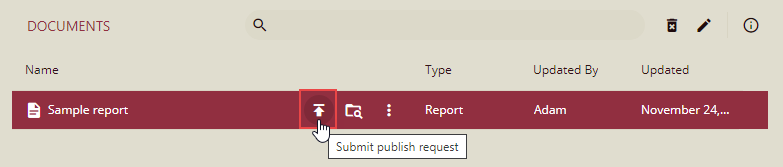 Submit publish request