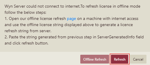 Refresh the License Key in Offline Mode