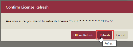 Refresh the License Key Online