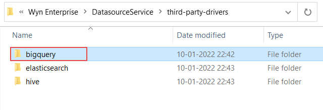 Paste the drivers in the Wyn Enterprise directory