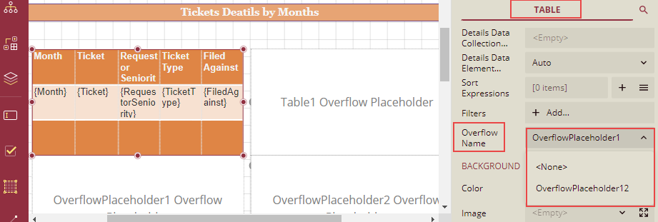 Link Table to Overflow Placeholder1