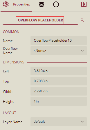 Overflow Placeholder Properties 