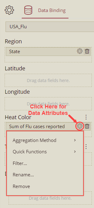 Format data attributes of a Heat Map