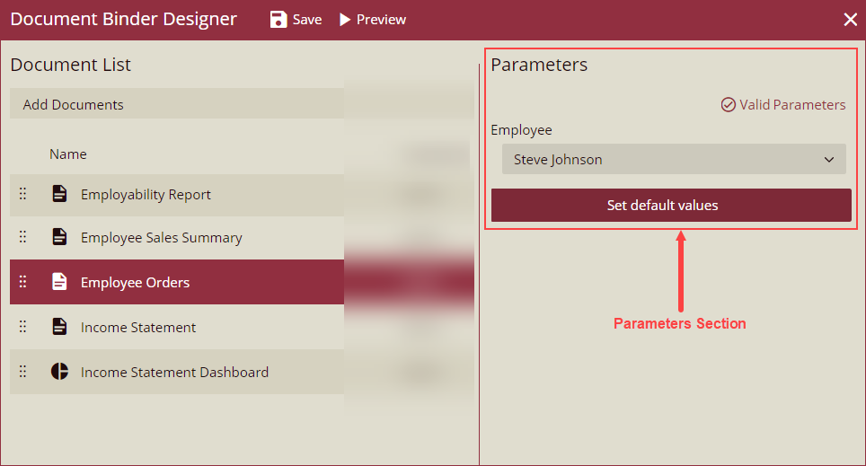 DocumentBinder-designer-parameters