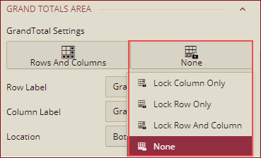 Lock grand total row and column