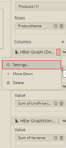 add Hbar graph Settings