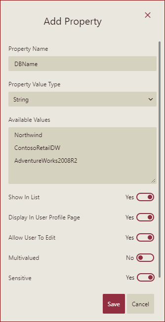 add values for custom property