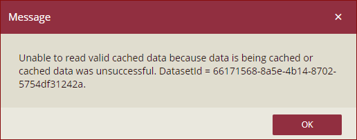 cache dataset error