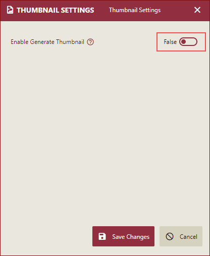 enable generate thumbnail option