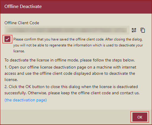 offline deactivate_click OK