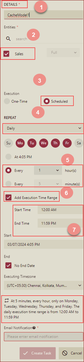 select time range