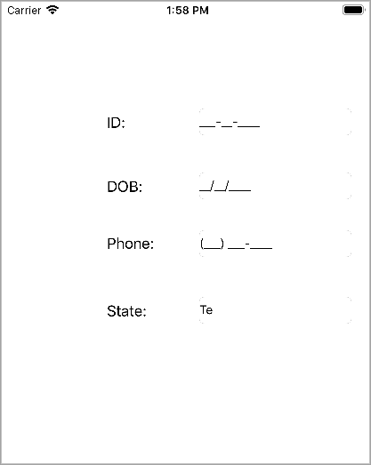 MaskedTextField controls in iOS app