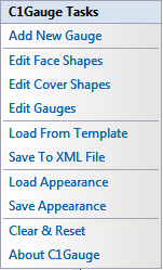 C1Gauge Tasks menu