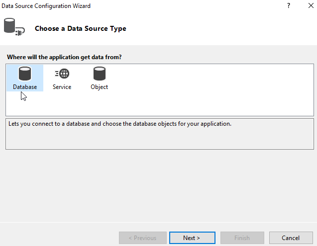 Data Source Configuration wizard