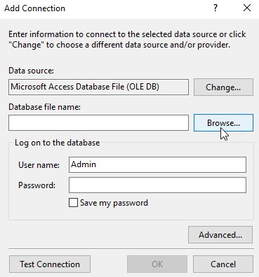 Add Connection dialog