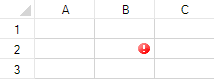 Spreadsheet with an error icon