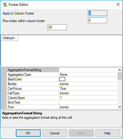Footer Editor Dialog