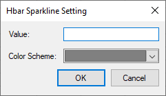Hbar sparkline setting dialog in Spread Designer