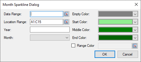 Month sparkline dialog in Spread Designer