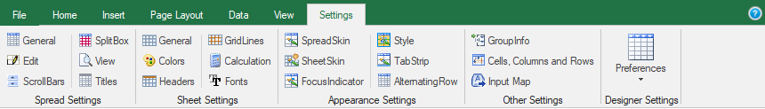 Settings Menu