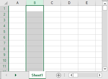 Column Selected in Work Area of Spread Designer