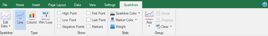 Sparklines Menu