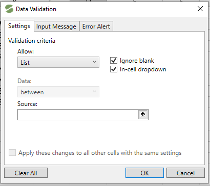 list dialog